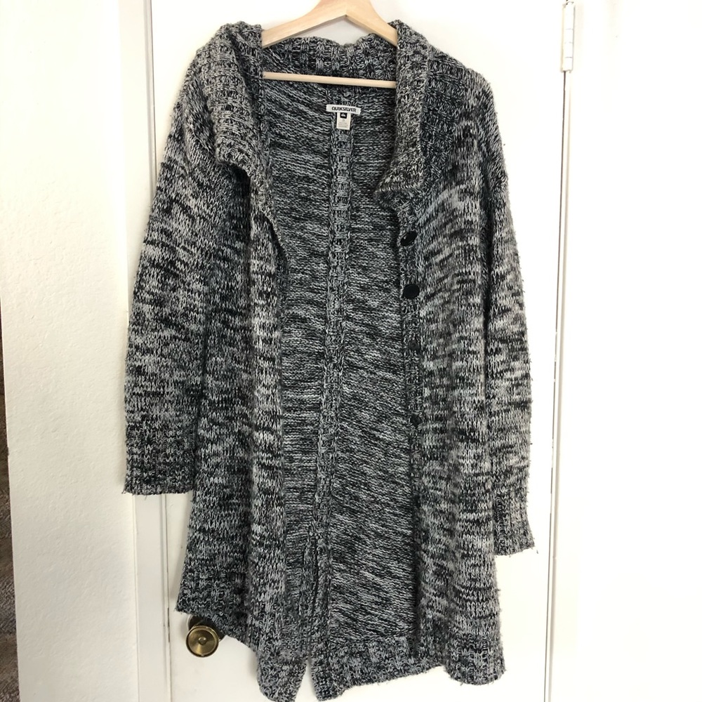 Quicksilver black and white cardigan